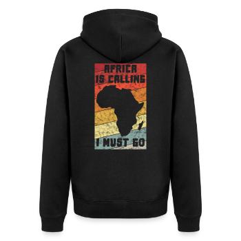 Africa Safari Africa Gift Retro South Africa Afro - Unisex Premium Organic Zip Hoodie - black - Back - Nico (187cm)