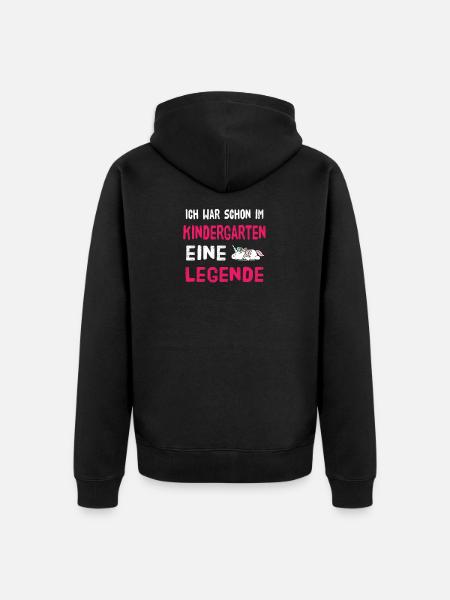 Kindergarten Legende - Unisex Premium Bio Zip Hoodie - Schwarz