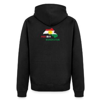 Son Biji Kurdistan - Don kurde avec le Kurdistan - Veste à capuche bio Premium Unisexe - noir - Dos - Nico (187cm)