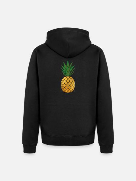 Pineapple - Unisex Premium Organic Zip Hoodie - black