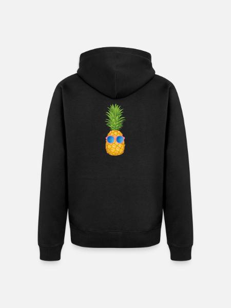 Pineapple - Unisex Premium Organic Zip Hoodie - black