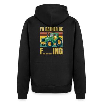 Je serais plutôt agriculteur - Funny Sarcastic Farmer - Veste à capuche bio Premium Unisexe - noir - Dos - Nico (187cm)