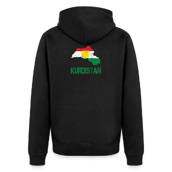 Son Biji Kurdistan - cadeau kurde avec - Veste à capuche bio Premium Unisexe - noir - Dos - Nico (187cm)