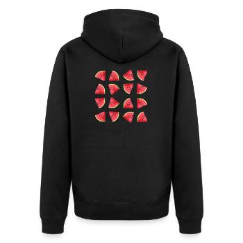 Chapeau melon voyage été soleil vacances hipster - Veste à capuche bio Premium Unisexe - noir - Dos - Nico (187cm)