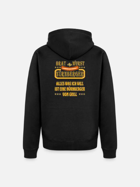 BRATWURST NÜRNBERGER - Unisex Premium Bio Zip Hoodie - Schwarz