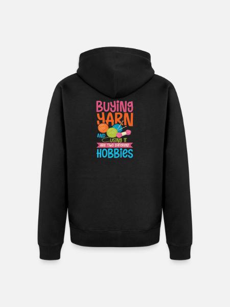 Buy yarn - Unisex Premium Organic Zip Hoodie - black