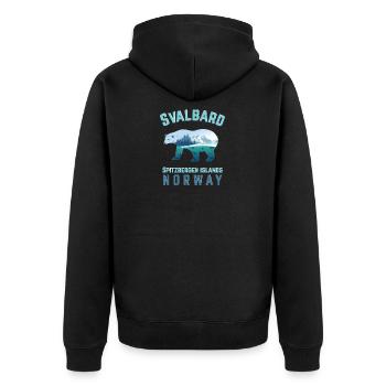 Svalbard Spitsbergen Islands Norway with fjords - Unisex Premium Organic Zip Hoodie - black - Back - Nico (187cm)