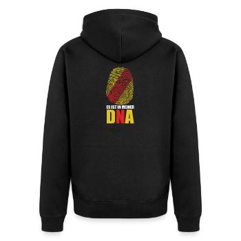 Badisch | Schwarzwald Karlsruhe Baden Geschenkidee - Unisex Premium Bio Zip Hoodie - Schwarz - Hinten - Nico (187cm)