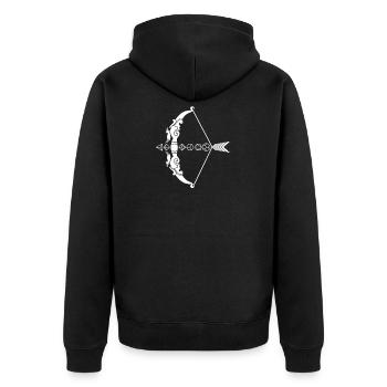 Tabeletop D20 Dice Bow And Arrow Roleplay Gift - Unisex Premium Bio Zip Hoodie - Schwarz - Hinten - Nico (187cm)