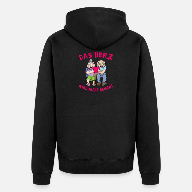 Das Herz Wird Nicht Dement - Unisex Premium Bio Zip Hoodie - Schwarz