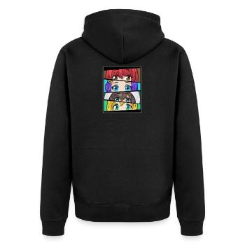 Anime Girl Manga Japan Ramen Cosplay - Unisex Premium Bio Zip Hoodie - Schwarz - Hinten - Nico (187cm)