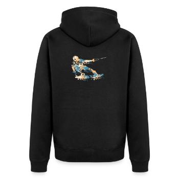 Wakeboard splash - Unisex Premium Organic Zip Hoodie - black - Back - Nico (187cm)