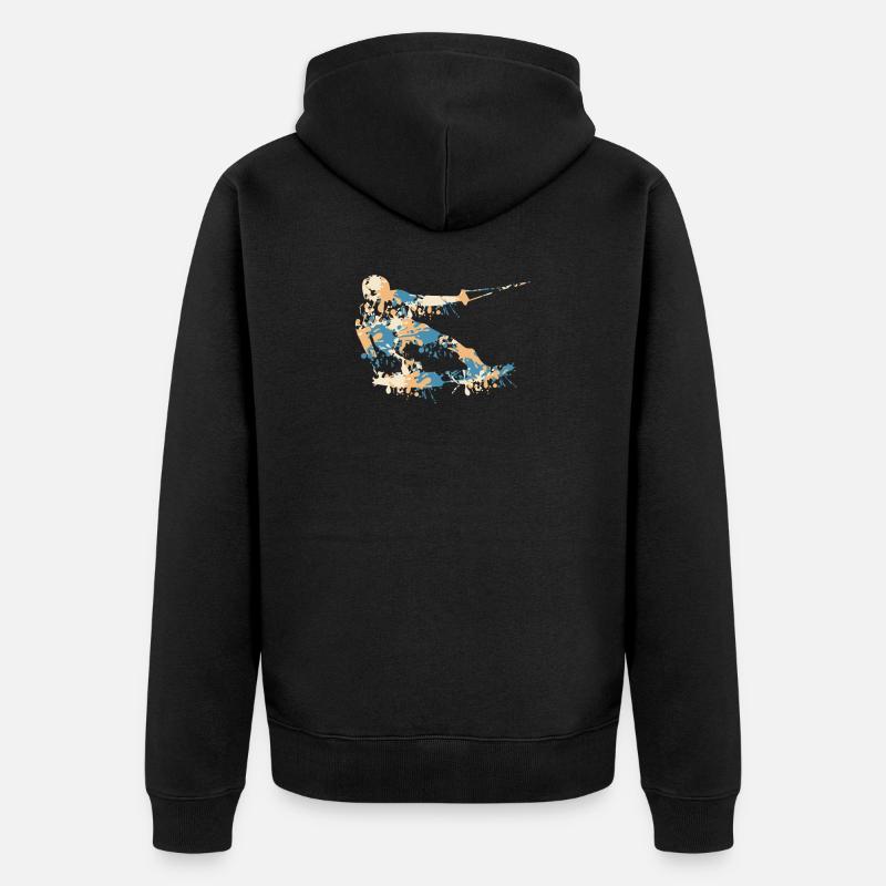 Wakeboard Splash - Unisex Premium Bio Zip Hoodie - Schwarz