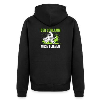 Quad Design für einen Quad-Fahrer - Unisex Premium Bio Zip Hoodie - Schwarz - Hinten - Nico (187cm)