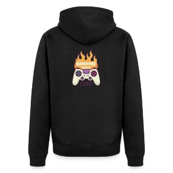 Gamepad on Fire - Unisex Premium Organic Zip Hoodie - black - Back - Nico (187cm)