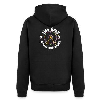 Cadeau de fête foraine de la grande roue - Veste à capuche bio Premium Unisexe - noir - Dos - Nico (187cm)