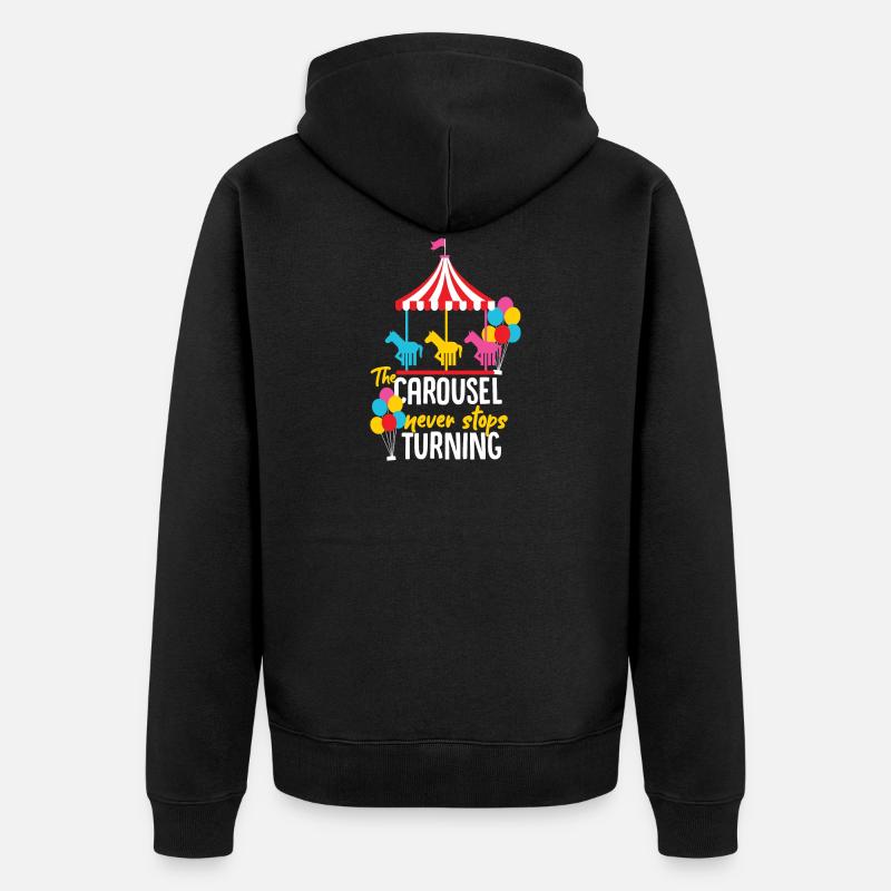 Carousel fair gift idea - Unisex Premium Organic Zip Hoodie - black
