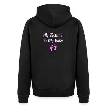 Foot care nail care - Unisex Premium Organic Zip Hoodie - black - Back - Nico (187cm)