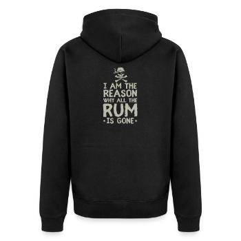 I Am Reason Why All The Rum Is Gone Gift Pirate - Unisex Premium Organic Zip Hoodie - black - Back - Nico (187cm)