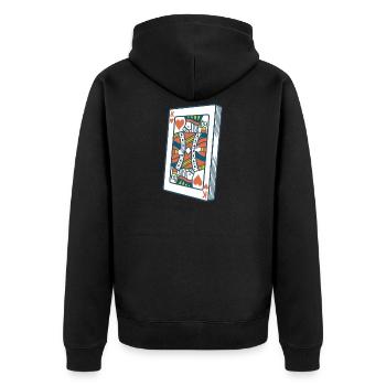 King card deck of cards - Unisex Premium Organic Zip Hoodie - black - Back - Nico (187cm)