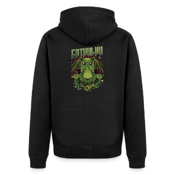 Mignon &Drôle Cathulhu Kawaii Chat Cthulhu - Veste à capuche bio Premium Unisexe - noir - Dos - Nico (187cm)
