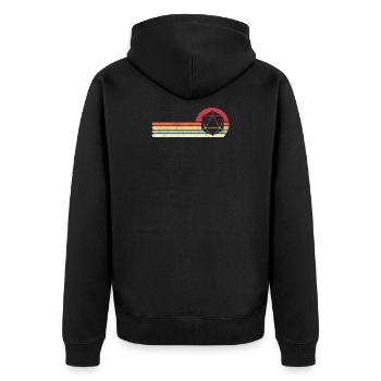 D20 Dice Tabletop Games Retro RPG Vintage Role - Unisex Premium Bio Zip Hoodie - Schwarz - Hinten - Nico (187cm)