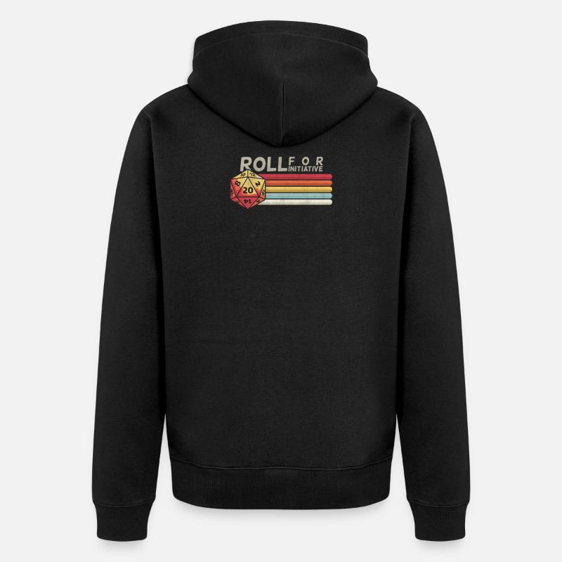 D20 Dice Tabletop Gaming Roll Initiativ Retro RPG - Unisex Premium Bio Zip Hoodie - Schwarz