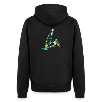 Wind surfing splash - Unisex Premium Organic Zip Hoodie - black - Back - Nico (187cm)