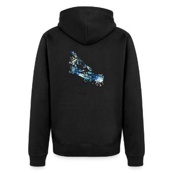 Kanu splash - Unisex Premium Bio Zip Hoodie - Schwarz - Hinten - Nico (187cm)