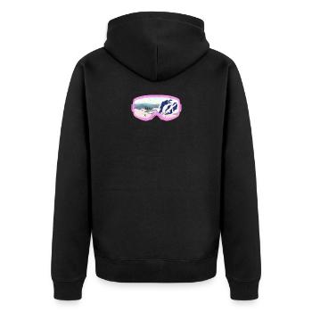 Ski skiing skier snowboard gift - Unisex Premium Organic Zip Hoodie - black - Back - Nico (187cm)