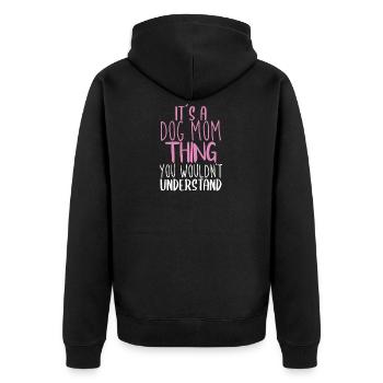Dog Mom - Unisex Premium Bio Zip Hoodie - Schwarz - Hinten - Nico (187cm)