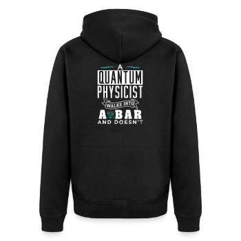Physik Quantenphysiker Geschenk - Unisex Premium Bio Zip Hoodie - Schwarz - Hinten - Nico (187cm)