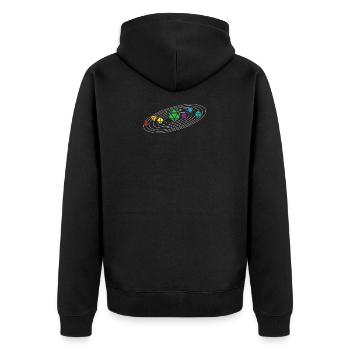 D20 Dice Retro Solar System Vintage Planets RPG - Unisex Premium Bio Zip Hoodie - Schwarz - Hinten - Nico (187cm)