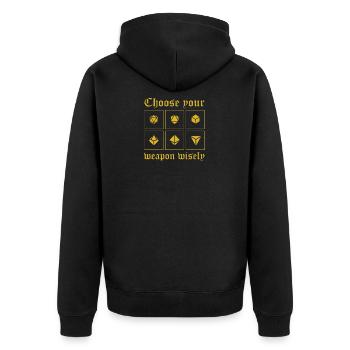 Choose Your Weapon D20 Dice RPG Tabletop Gaming - Unisex Premium Bio Zip Hoodie - Schwarz - Hinten - Nico (187cm)