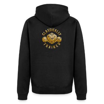 Classically Trained D20 Dice RPG Gift Tabletop - Unisex Premium Bio Zip Hoodie - Schwarz - Hinten - Nico (187cm)