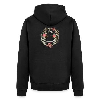 D20 Dice Flowers Girl Tabletop Gaming RPG Role - Unisex Premium Bio Zip Hoodie - Schwarz - Hinten - Nico (187cm)