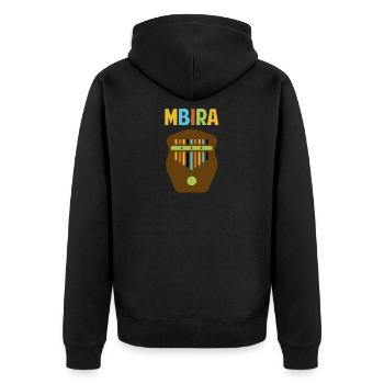 Kalimba Mbira African musical instrument - Unisex Premium Organic Zip Hoodie - black - Back - Nico (187cm)