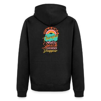 Speech therapist Speech therapist - Unisex Premium Organic Zip Hoodie - black - Back - Nico (187cm)