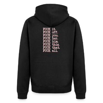 Sarcasme baise tout le monde cadeau - Veste à capuche bio Premium Unisexe - noir - Dos - Nico (187cm)