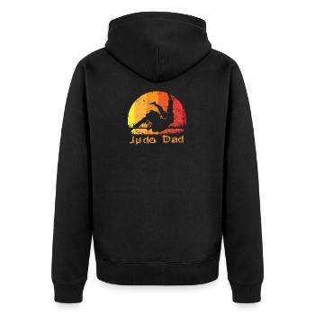 Judo dad - Unisex Premium Organic Zip Hoodie - black - Back - Nico (187cm)