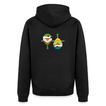 Bird 2 abstract geometric sparrows - Unisex Premium Organic Zip Hoodie - black - Back - Nico (187cm)