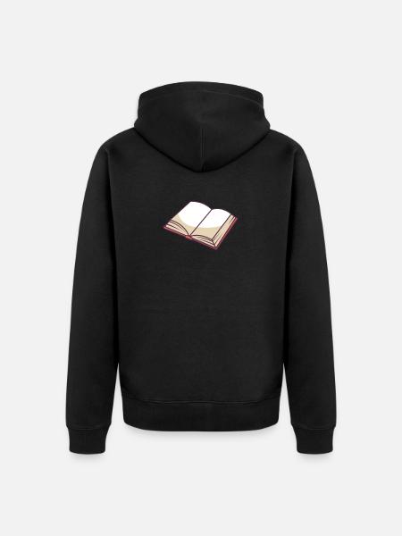 Open Book - Unisex Premium Organic Zip Hoodie - black