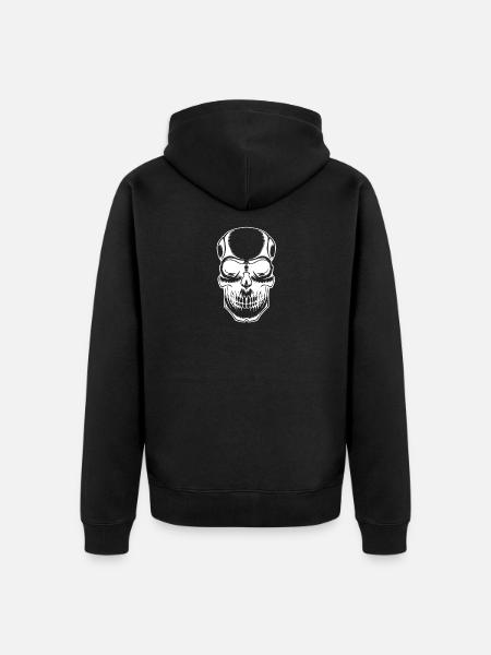 Skull motif - Unisex Premium Organic Zip Hoodie - black