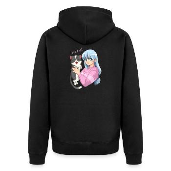 Anime Neko Cat Girl I Waifu Pastel Kawaii Anime Gi - Veste à capuche bio Premium Unisexe - noir - Dos - Nico (187cm)