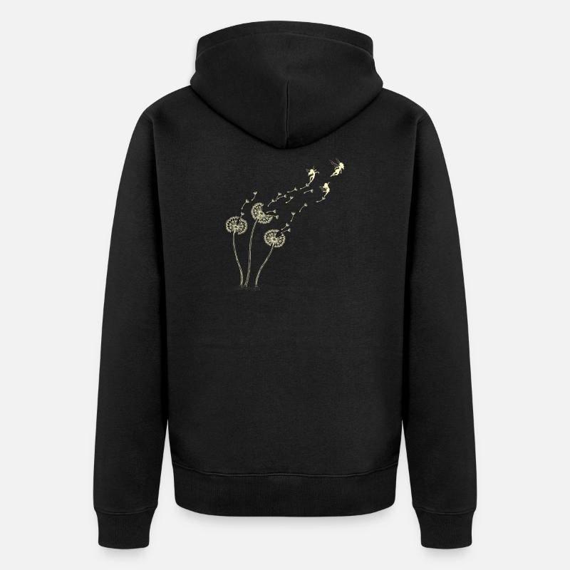 Löwenzahn Elfe - Unisex Premium Bio Zip Hoodie - Schwarz