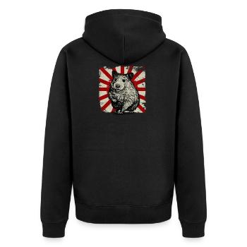 Retro vintage hamster golden hamster rodent - Unisex Premium Organic Zip Hoodie - black - Back - Nico (187cm)