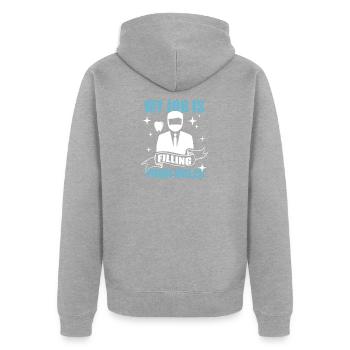 Dentiste médecine dentaire cadeau de remplissage des trous des dents - Veste à capuche bio Premium Unisexe - gris chiné - Dos - Nico (187cm)