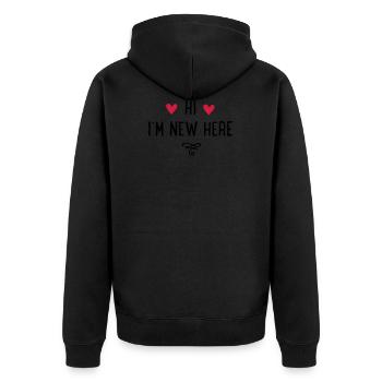 NEWHEREBABY - Veste à capuche bio Premium Unisexe - noir - Dos - Nico (187cm)
