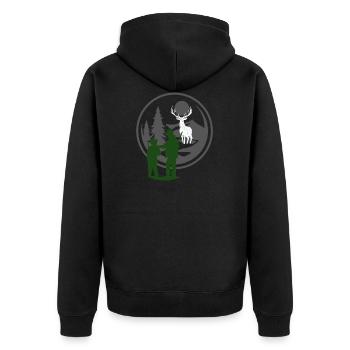 chasse chasse chasse père fils forêt de cerfs - Veste à capuche bio Premium Unisexe - noir - Dos - Nico (187cm)