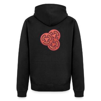 Tomato Slices - Unisex Premium Organic Zip Hoodie - black - Back - Nico (187cm)